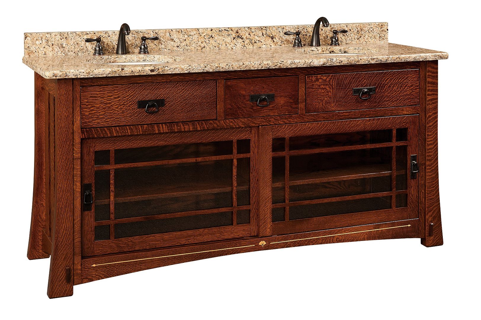 Amish Bathroom Vanity Free Standing Sink Granite Top 72"w Solid Wood eBay